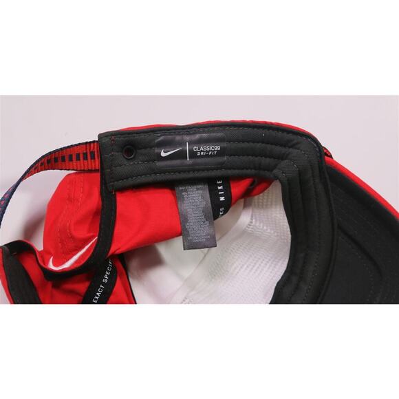 Nike Golf Red/White Rope Panel Classic99 DriFit Adjustable Hat Cap - Picture 8 of 9